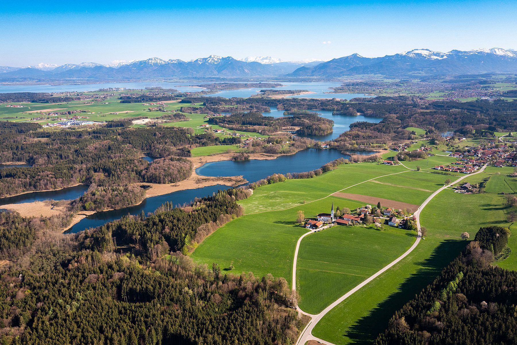 Seenplatte Luftaufnahme